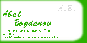abel bogdanov business card